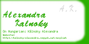 alexandra kalnoky business card